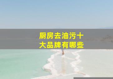 厨房去油污十大品牌有哪些