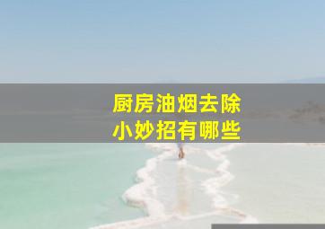 厨房油烟去除小妙招有哪些