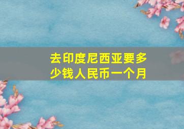 去印度尼西亚要多少钱人民币一个月