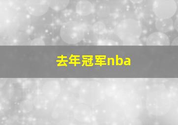 去年冠军nba