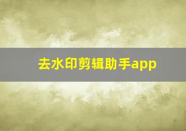 去水印剪辑助手app