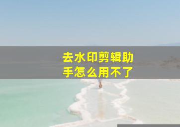 去水印剪辑助手怎么用不了