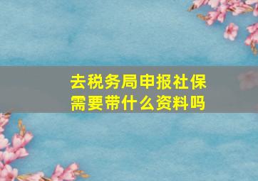 去税务局申报社保需要带什么资料吗