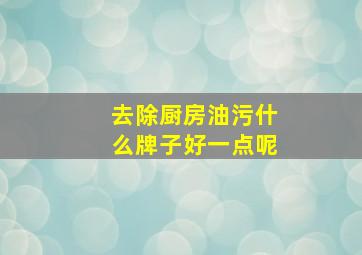 去除厨房油污什么牌子好一点呢