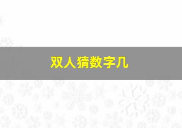 双人猜数字几