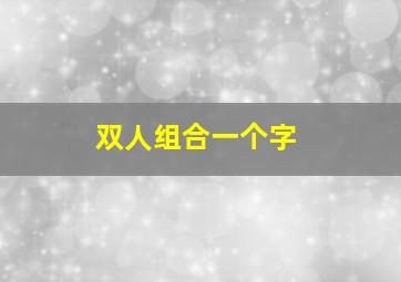 双人组合一个字