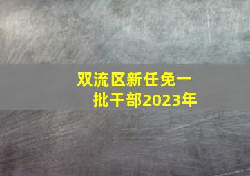 双流区新任免一批干部2023年