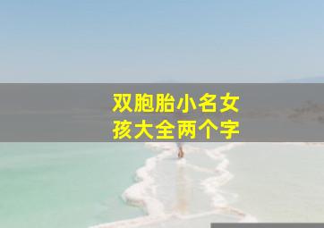 双胞胎小名女孩大全两个字