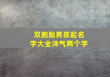 双胞胎男孩起名字大全洋气两个字