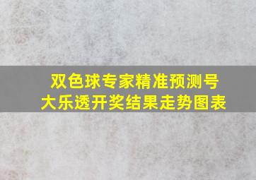 双色球专家精准预测号大乐透开奖结果走势图表