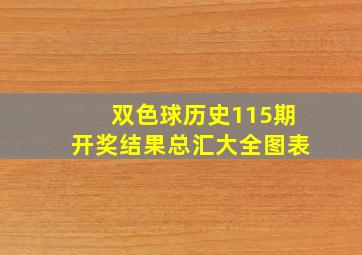 双色球历史115期开奖结果总汇大全图表