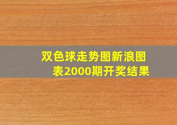 双色球走势图新浪图表2000期开奖结果