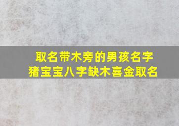 取名带木旁的男孩名字猪宝宝八字缺木喜金取名