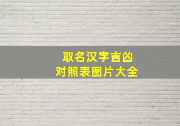 取名汉字吉凶对照表图片大全