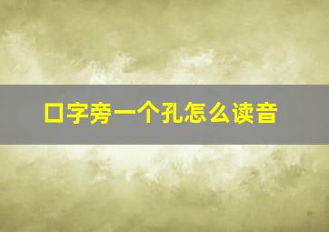 口字旁一个孔怎么读音