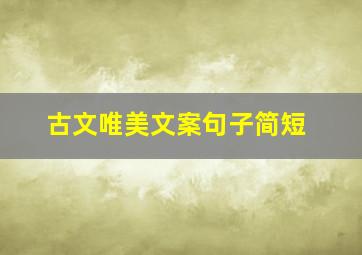 古文唯美文案句子简短