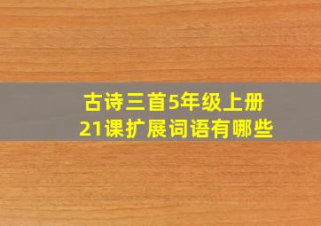 古诗三首5年级上册21课扩展词语有哪些