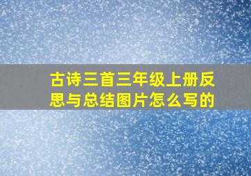 古诗三首三年级上册反思与总结图片怎么写的