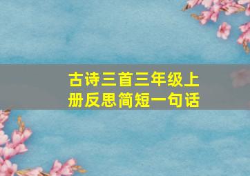 古诗三首三年级上册反思简短一句话