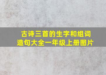 古诗三首的生字和组词造句大全一年级上册图片