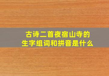 古诗二首夜宿山寺的生字组词和拼音是什么