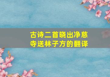 古诗二首晓出净慈寺送林子方的翻译