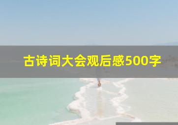 古诗词大会观后感500字