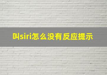 叫siri怎么没有反应提示