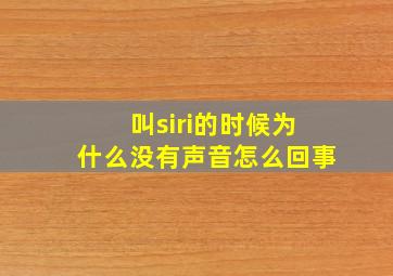 叫siri的时候为什么没有声音怎么回事