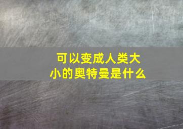 可以变成人类大小的奥特曼是什么