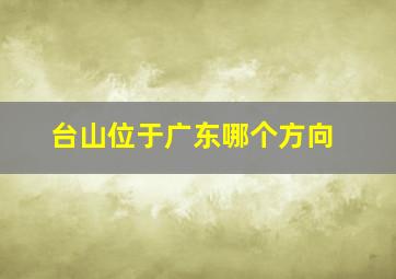 台山位于广东哪个方向