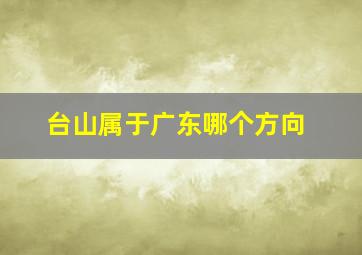 台山属于广东哪个方向