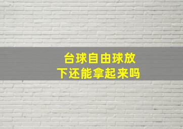 台球自由球放下还能拿起来吗