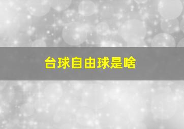 台球自由球是啥