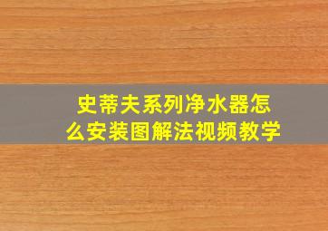 史蒂夫系列净水器怎么安装图解法视频教学