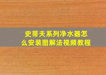 史蒂夫系列净水器怎么安装图解法视频教程