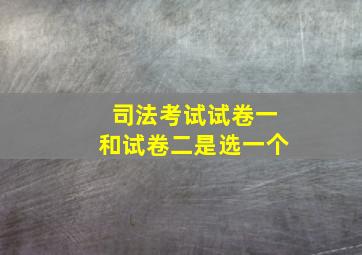 司法考试试卷一和试卷二是选一个