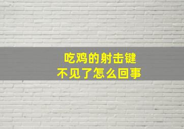 吃鸡的射击键不见了怎么回事