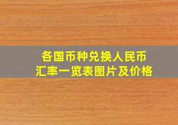 各国币种兑换人民币汇率一览表图片及价格