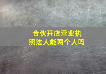 合伙开店营业执照法人能两个人吗