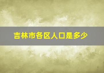 吉林市各区人口是多少