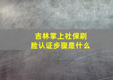 吉林掌上社保刷脸认证步骤是什么