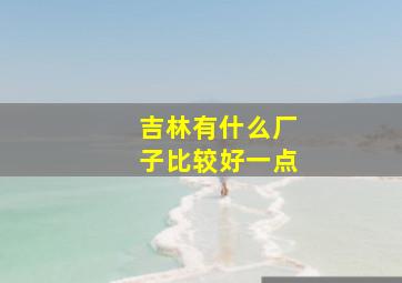 吉林有什么厂子比较好一点