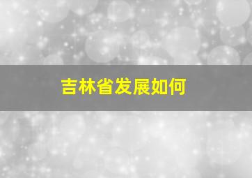 吉林省发展如何