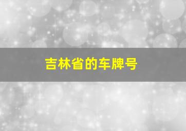 吉林省的车牌号