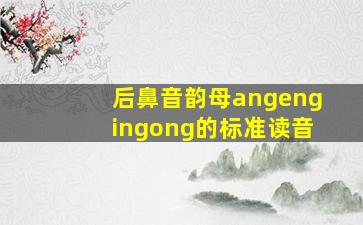 后鼻音韵母angengingong的标准读音