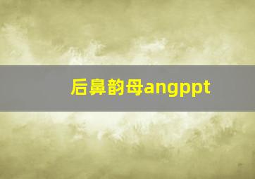 后鼻韵母angppt