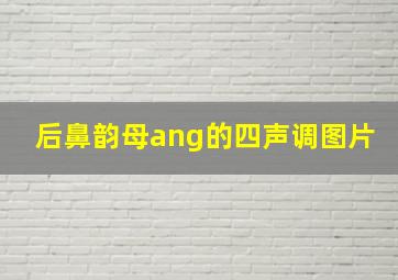 后鼻韵母ang的四声调图片