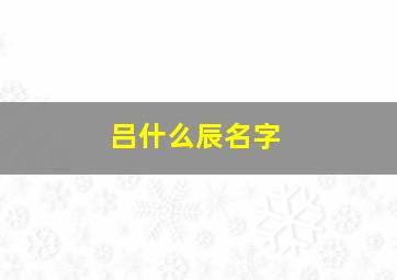 吕什么辰名字