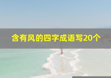 含有风的四字成语写20个